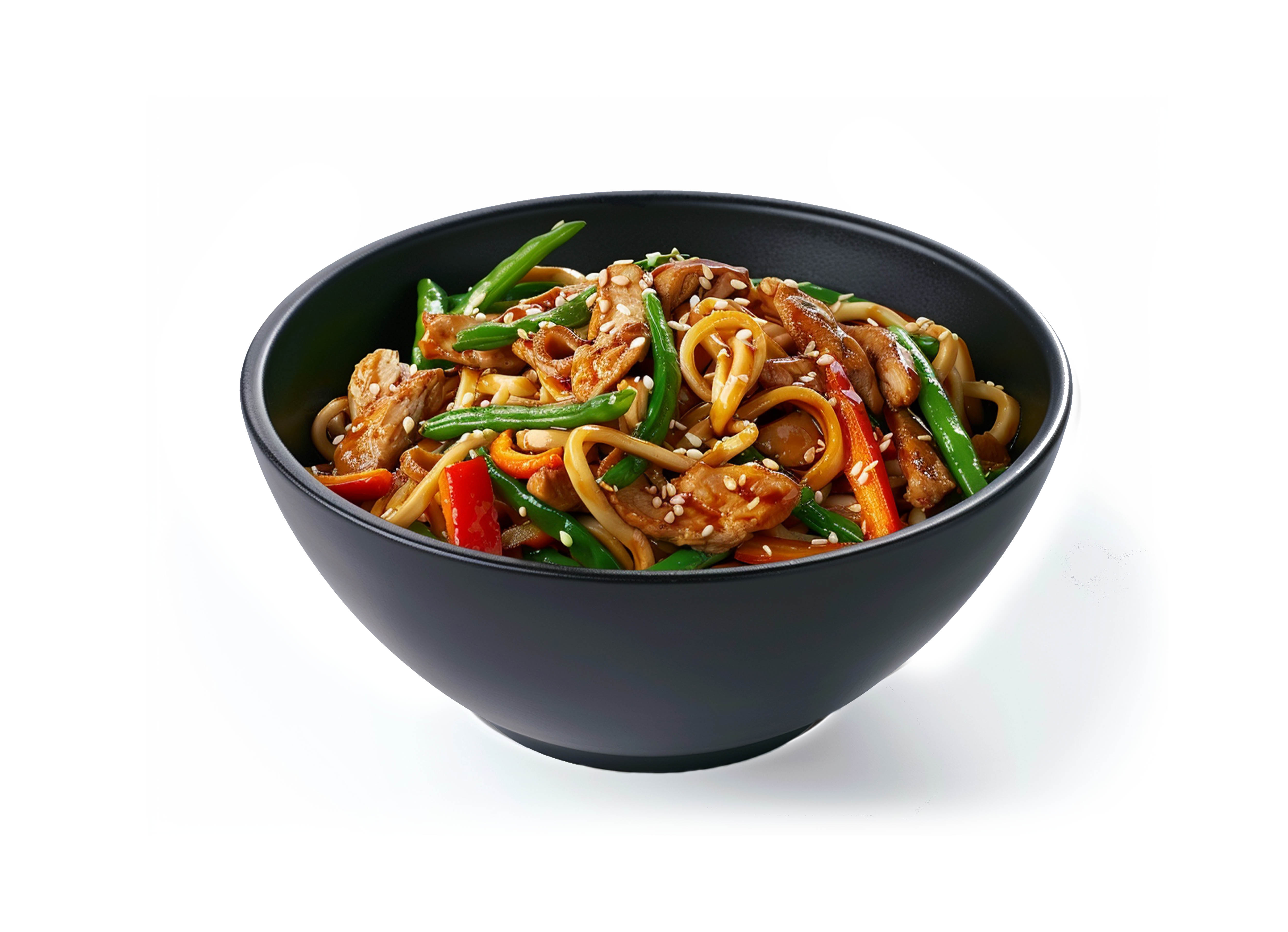 Вок удон с курицей и грибами