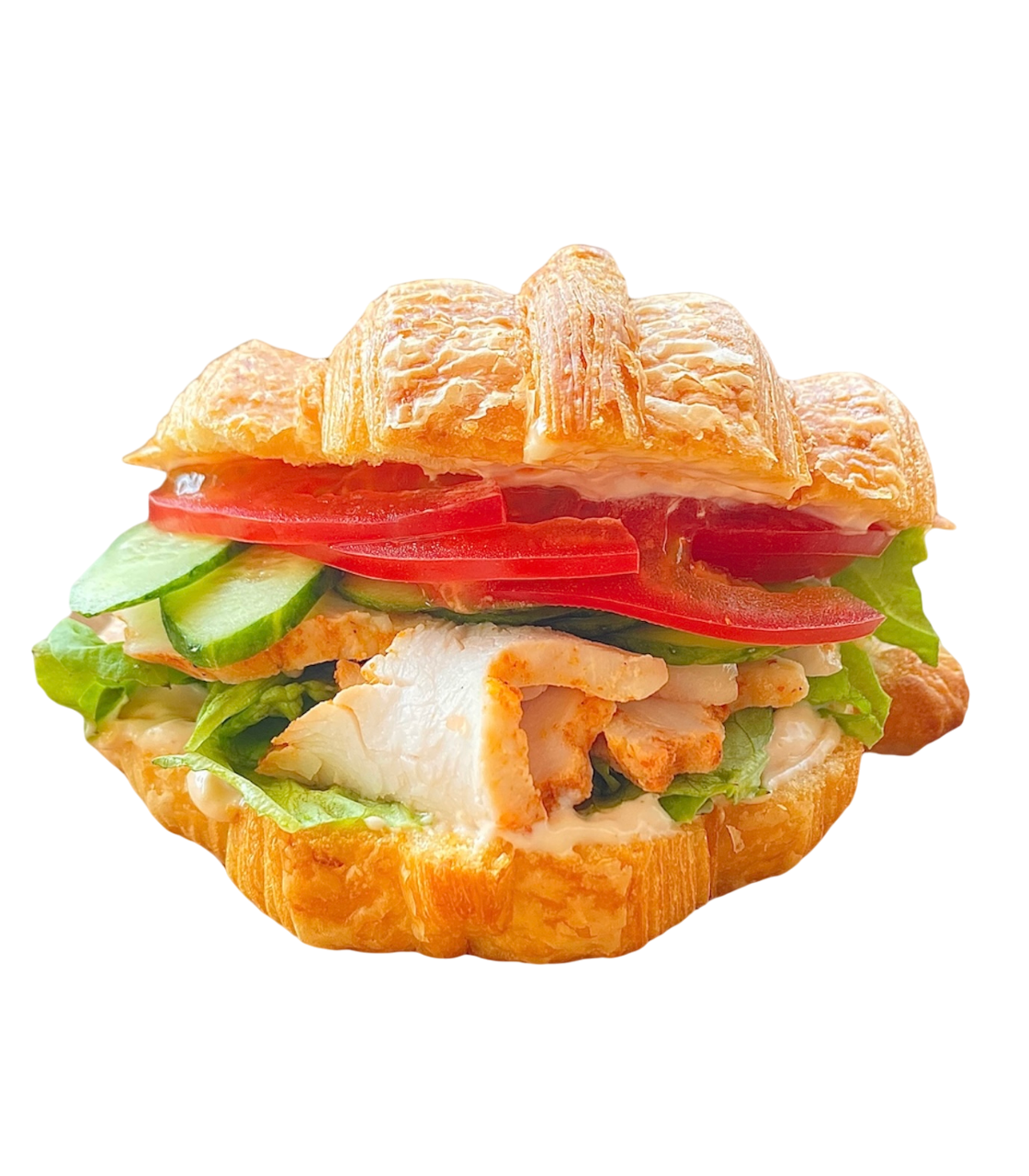 Круассан с куриным филе и соусом "панини"