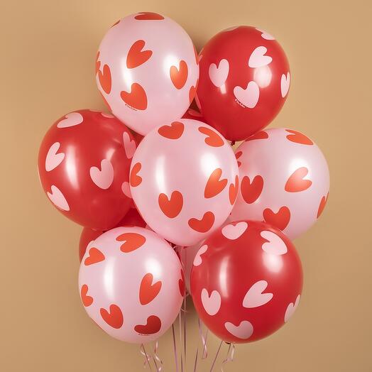 Шары с сердцами 9 шт