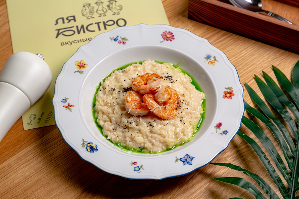 Ризотто с креветками лимончелло