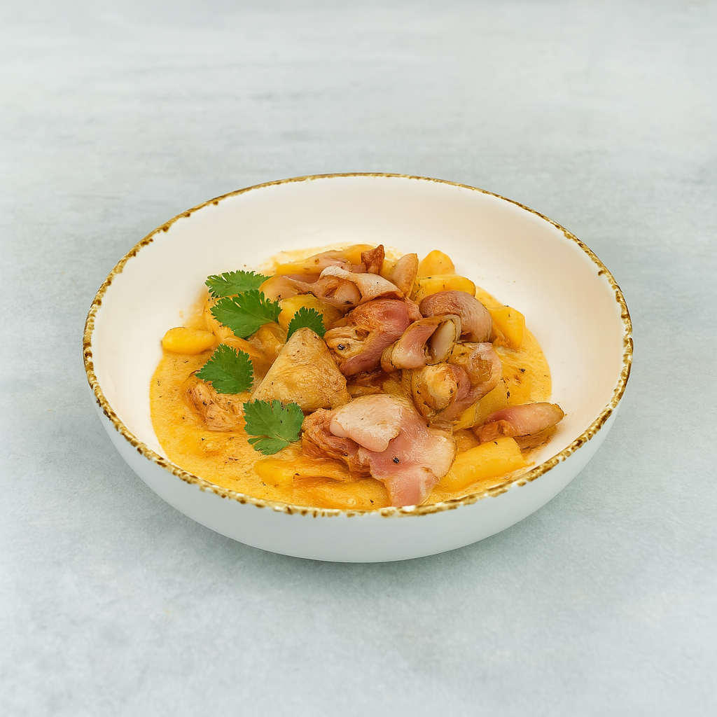 Токпокки с сосисками и беконом