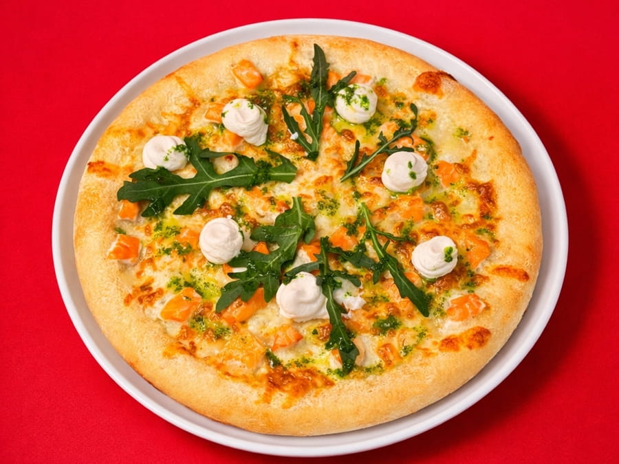 Пицца сливочный лосось