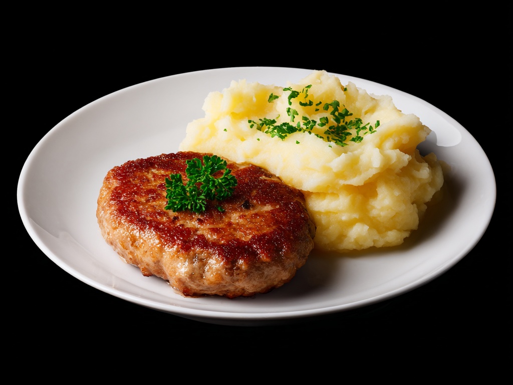 Домашняя котлета с картофельным пюре