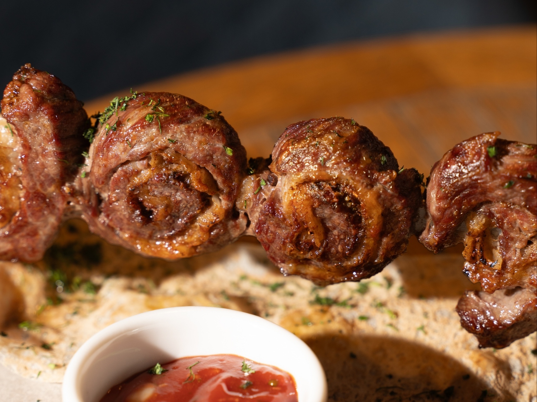 Шашлык из говядины и бараньего курдюка