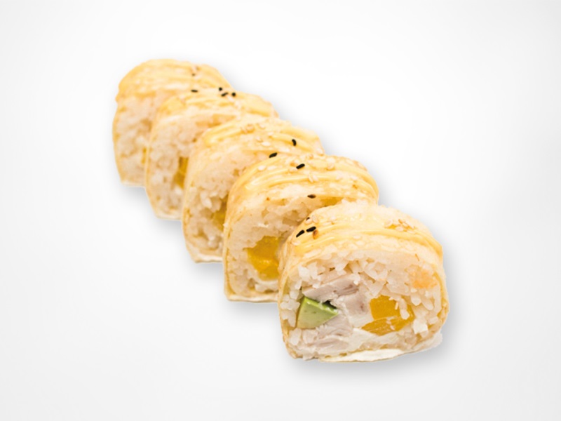 С копченой курицей в омлете