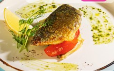 Филе дорадо с печеными овощами