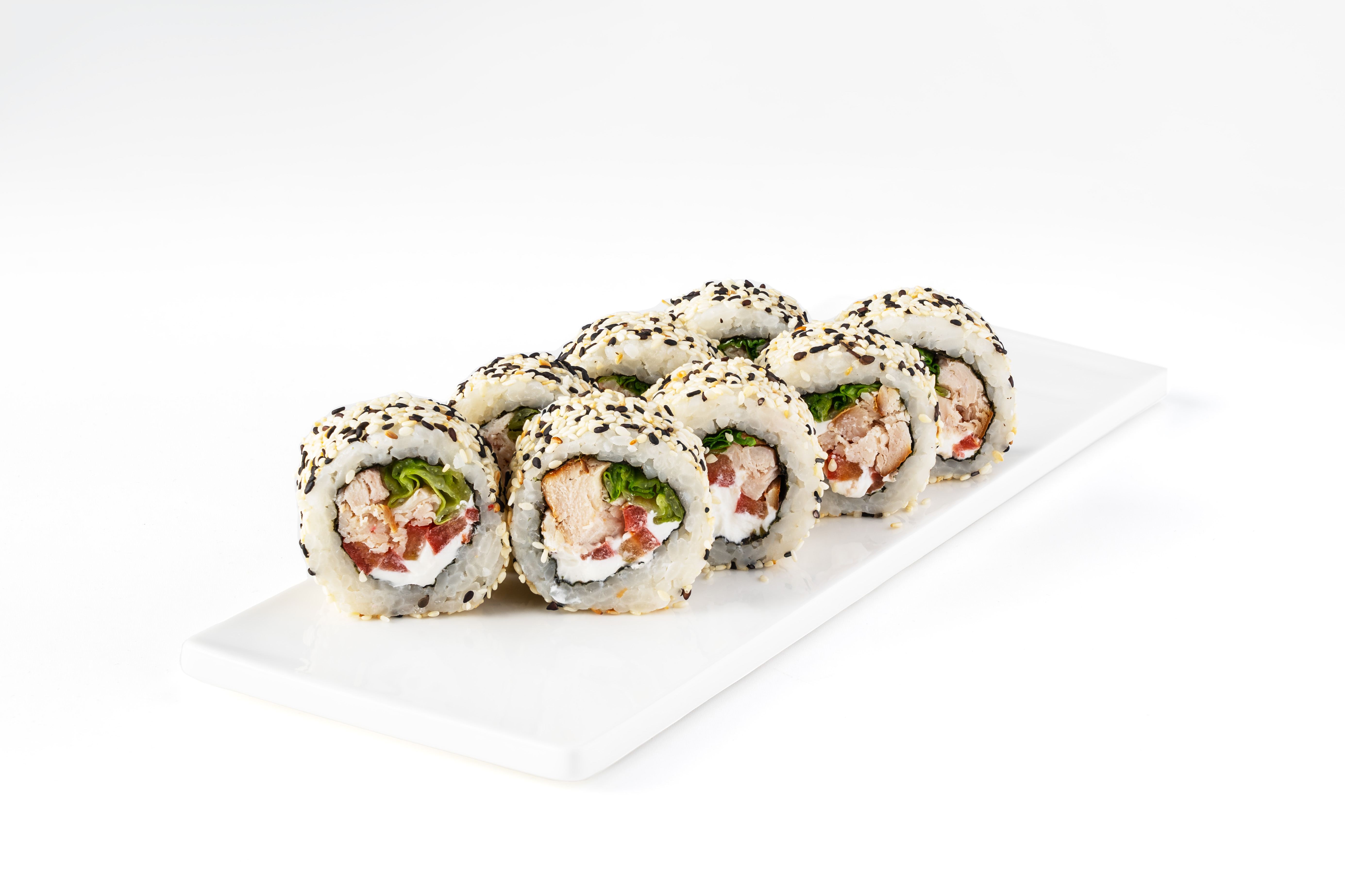 Ролл "Цезарь" с копченой курицей