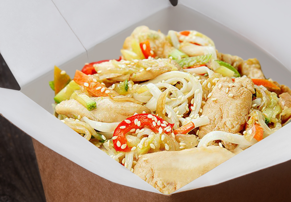 Удон с курицей терияки