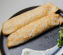 Блины с мясом и сметаной