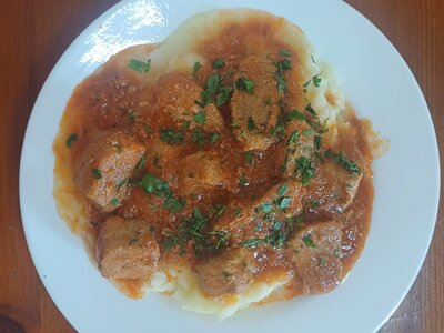 Поджарка из свинины с пюре СССР