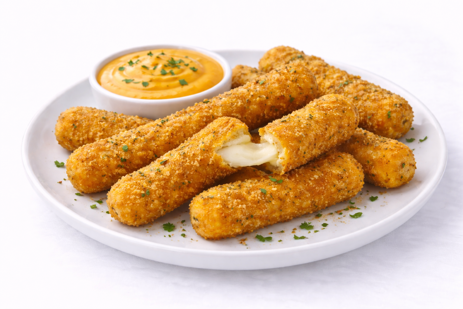 Сырные палочки с сырным соусом