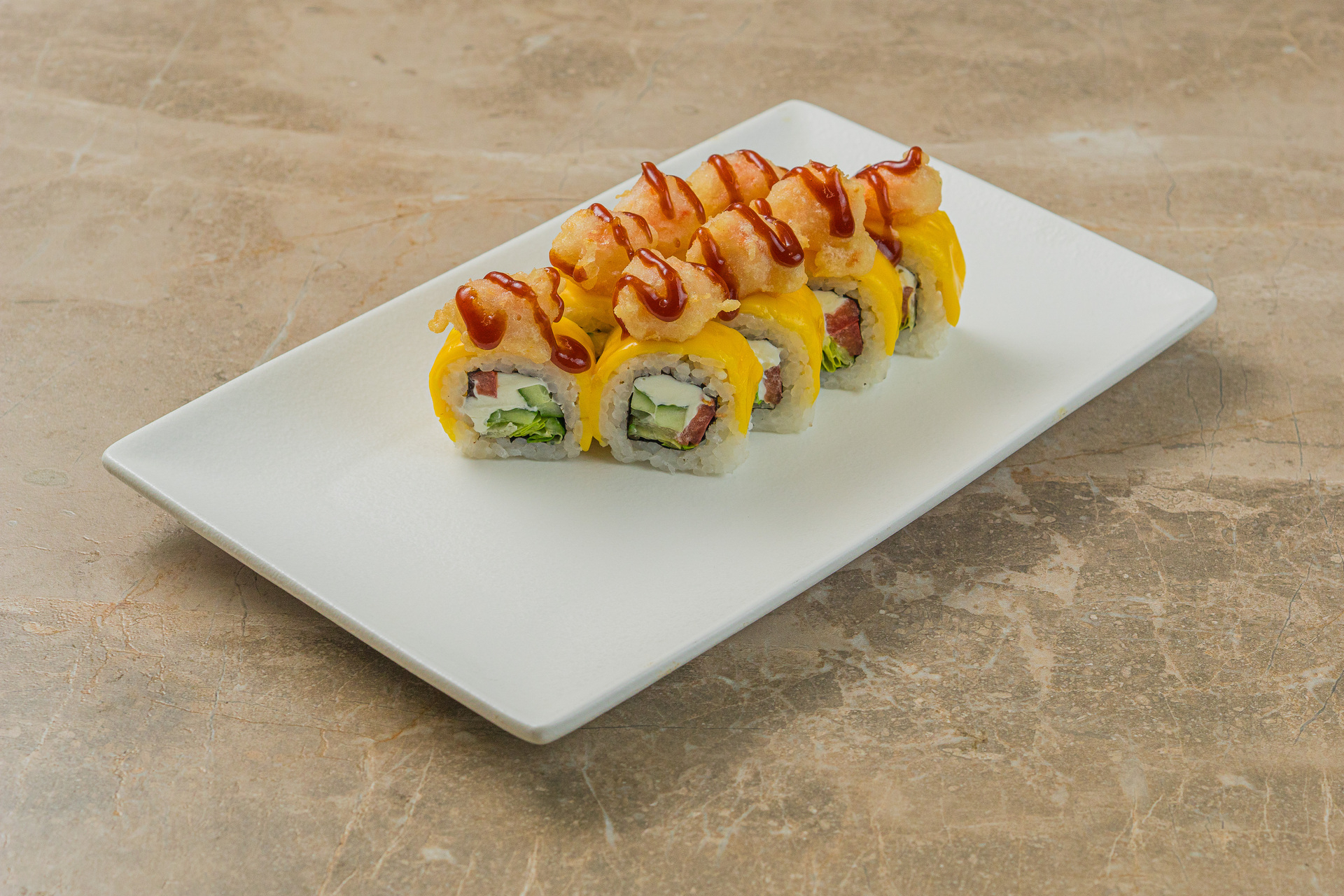 Запеченый ролл Никкея с сырной креветкой