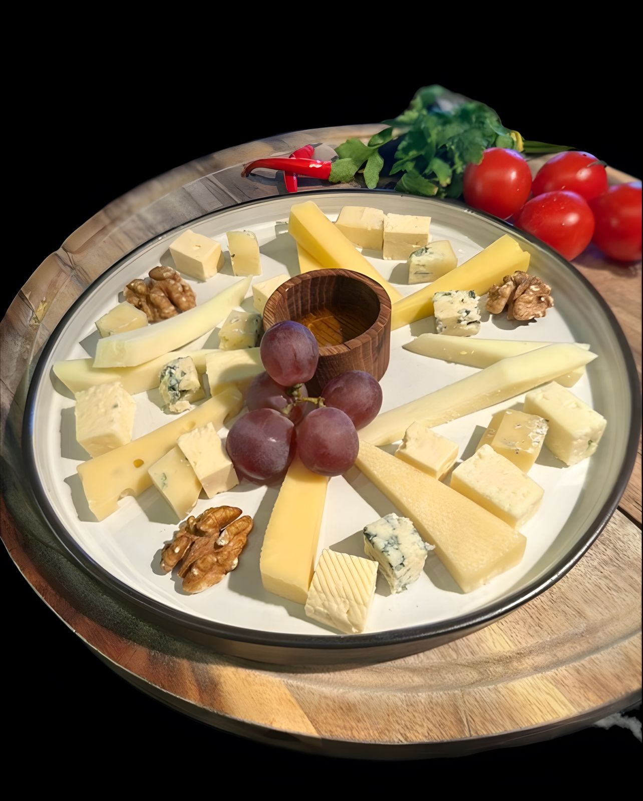Ассорти сырное с виногр-ом,медом,орехами