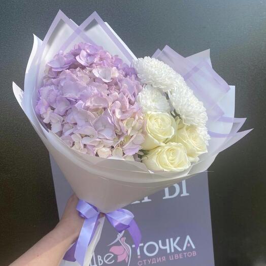 Букет из сиреневой гортензии