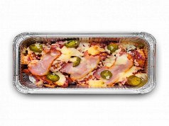 Картофель запеченный с ветчиной, грибами