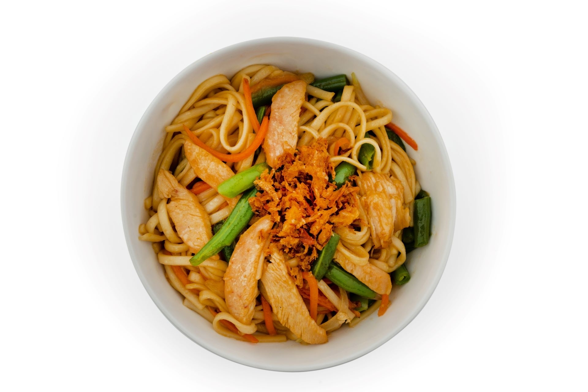 Удон с курицей в соусе унаги