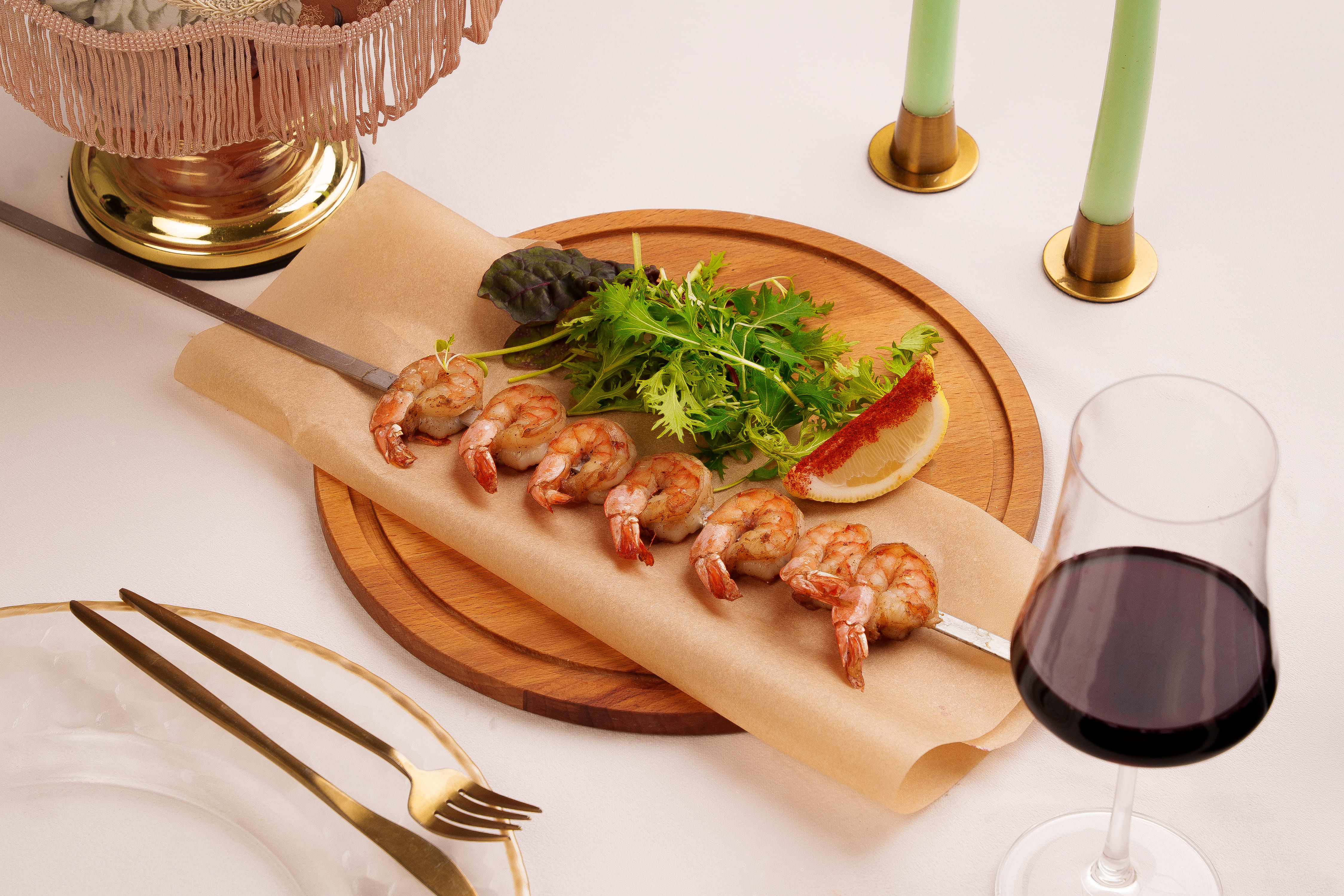 Шашлык из креветок