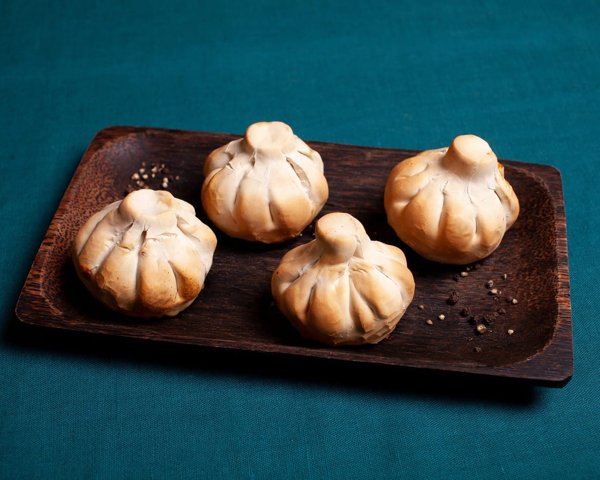 Хинкали запечённые с бараниной