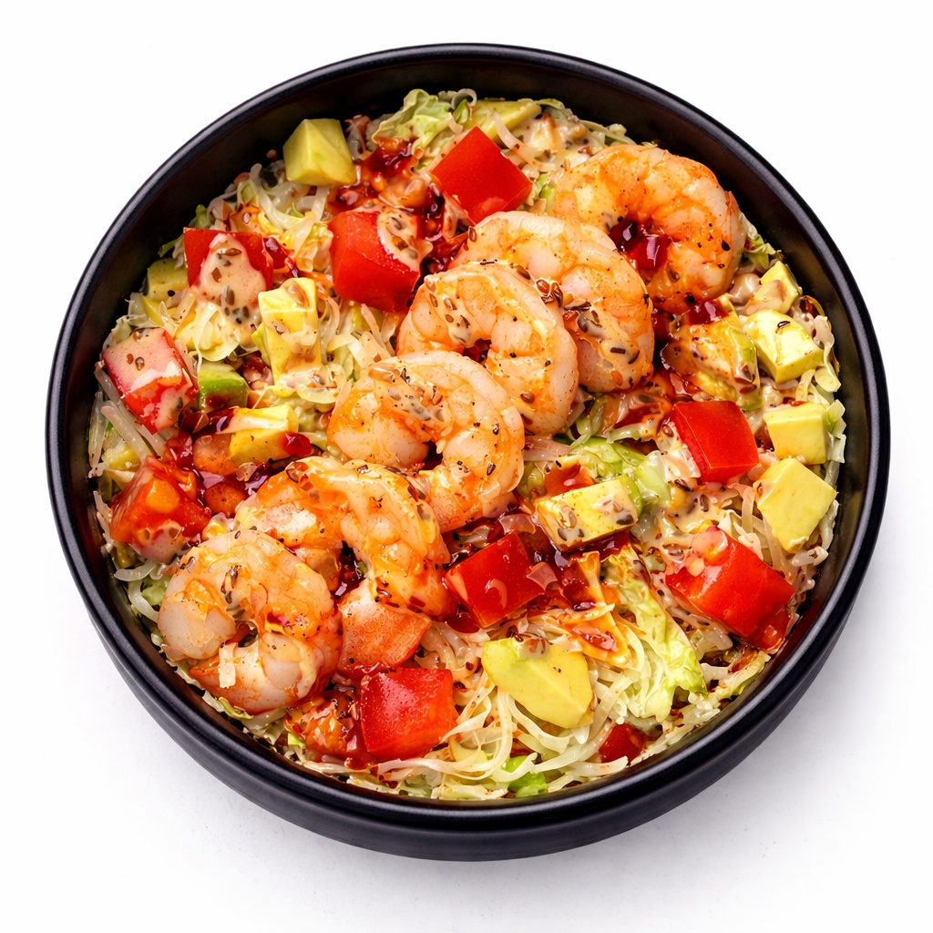 Салат с креветкой и авокадо