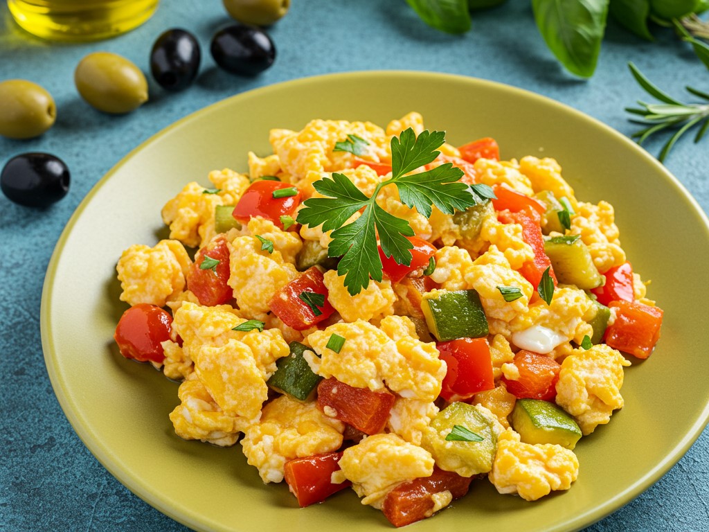 Скрэмбл с овощами