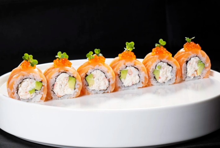 Ролл Филадельфия с Камчатским Крабом и Креветкой