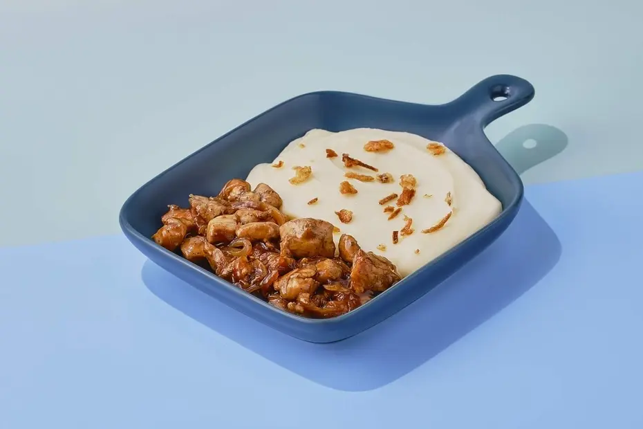 Курица терияки с картофельным пюре