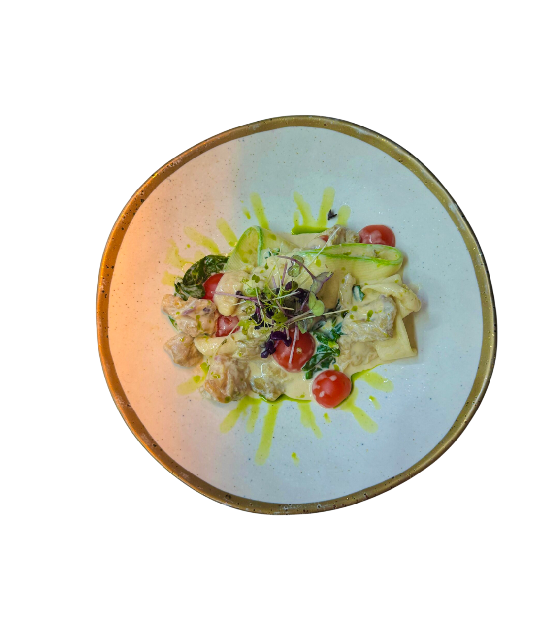 Рапан в сливочно-устричном соусе с цукини