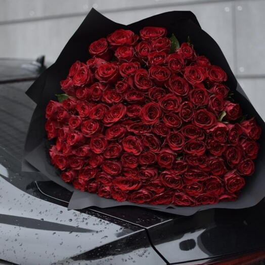 101 роза бордовая