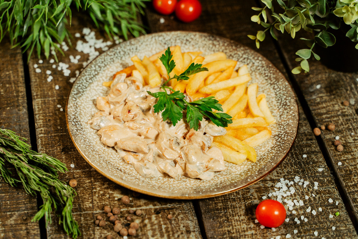 Куриное филе с грибами