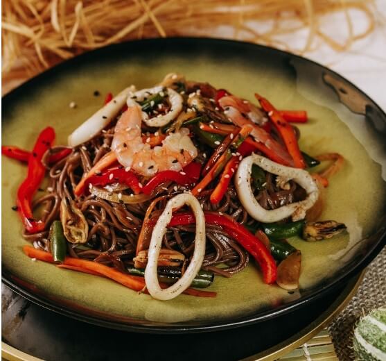 Wok с морепродуктами+фунчоза