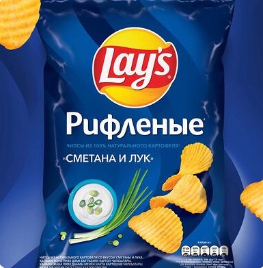 Lays рифленый Сметана и лук L