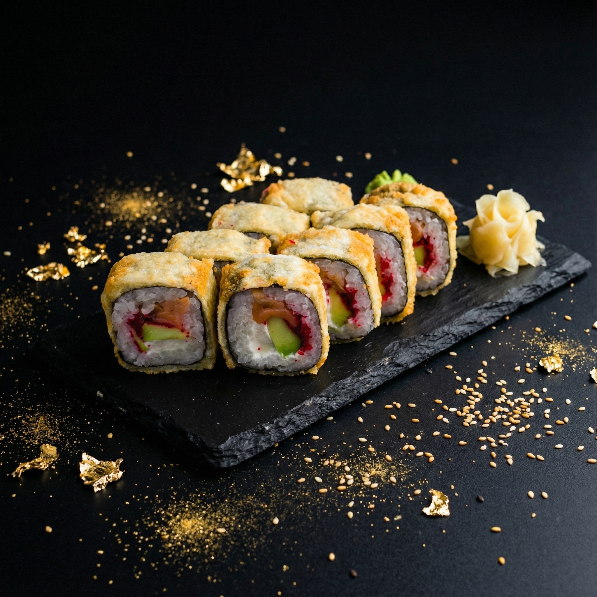 Панко Калифорния с лососем (темпура)