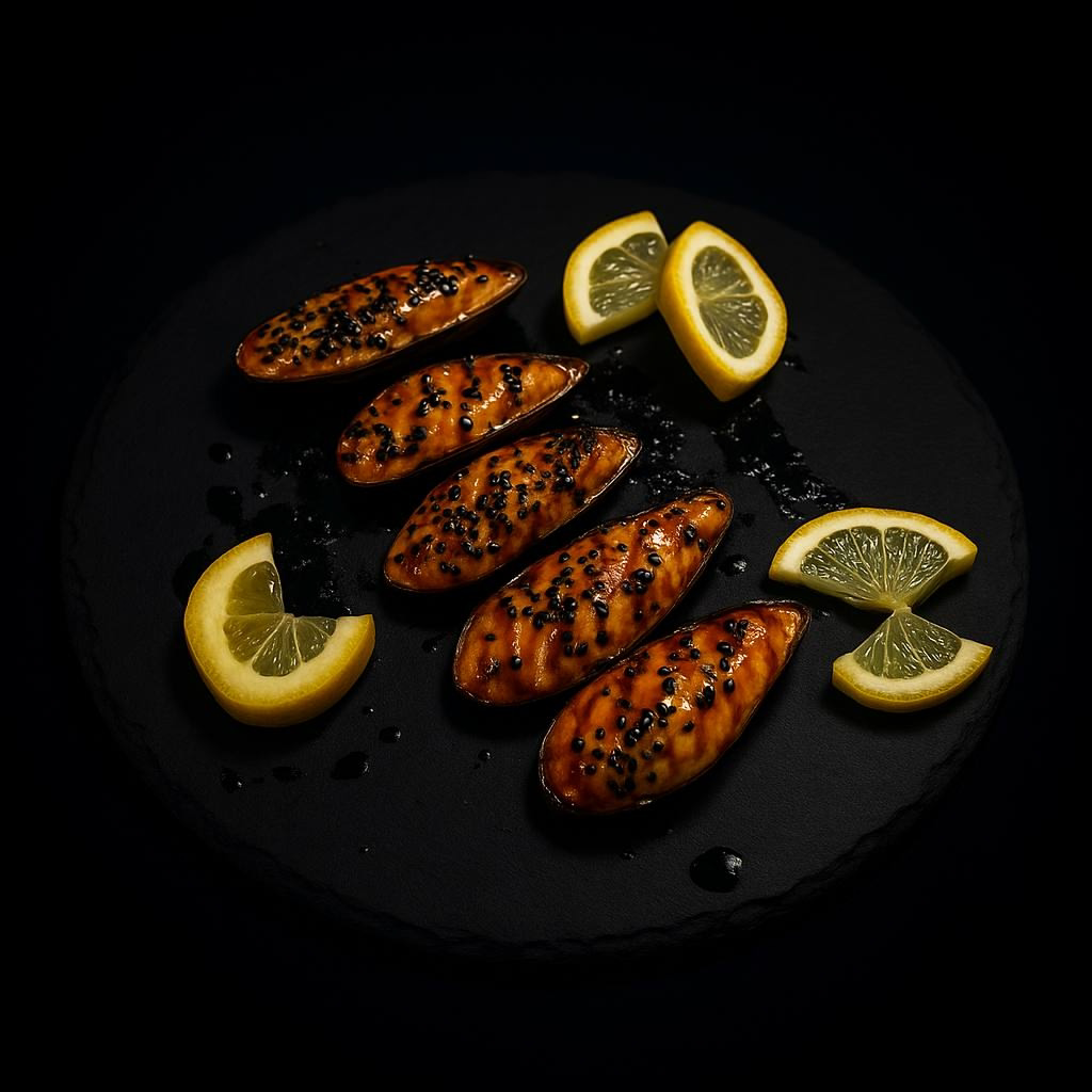 Запеченные мидии под сырной шапкой 