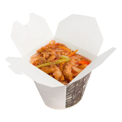 Харусаме с курицей в сливочно-чесночном соусе