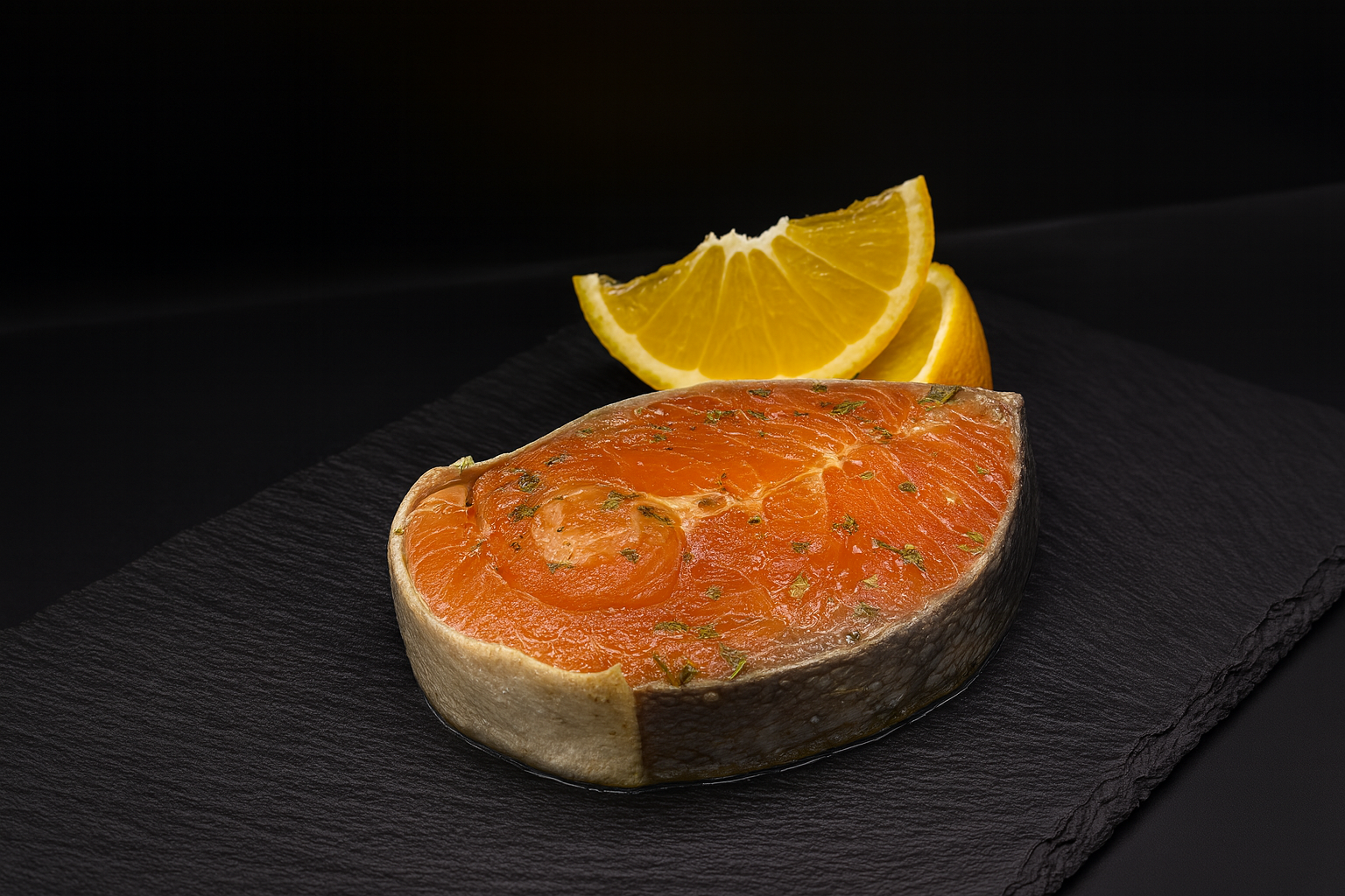 Стейк форели в апельсиновом маринаде