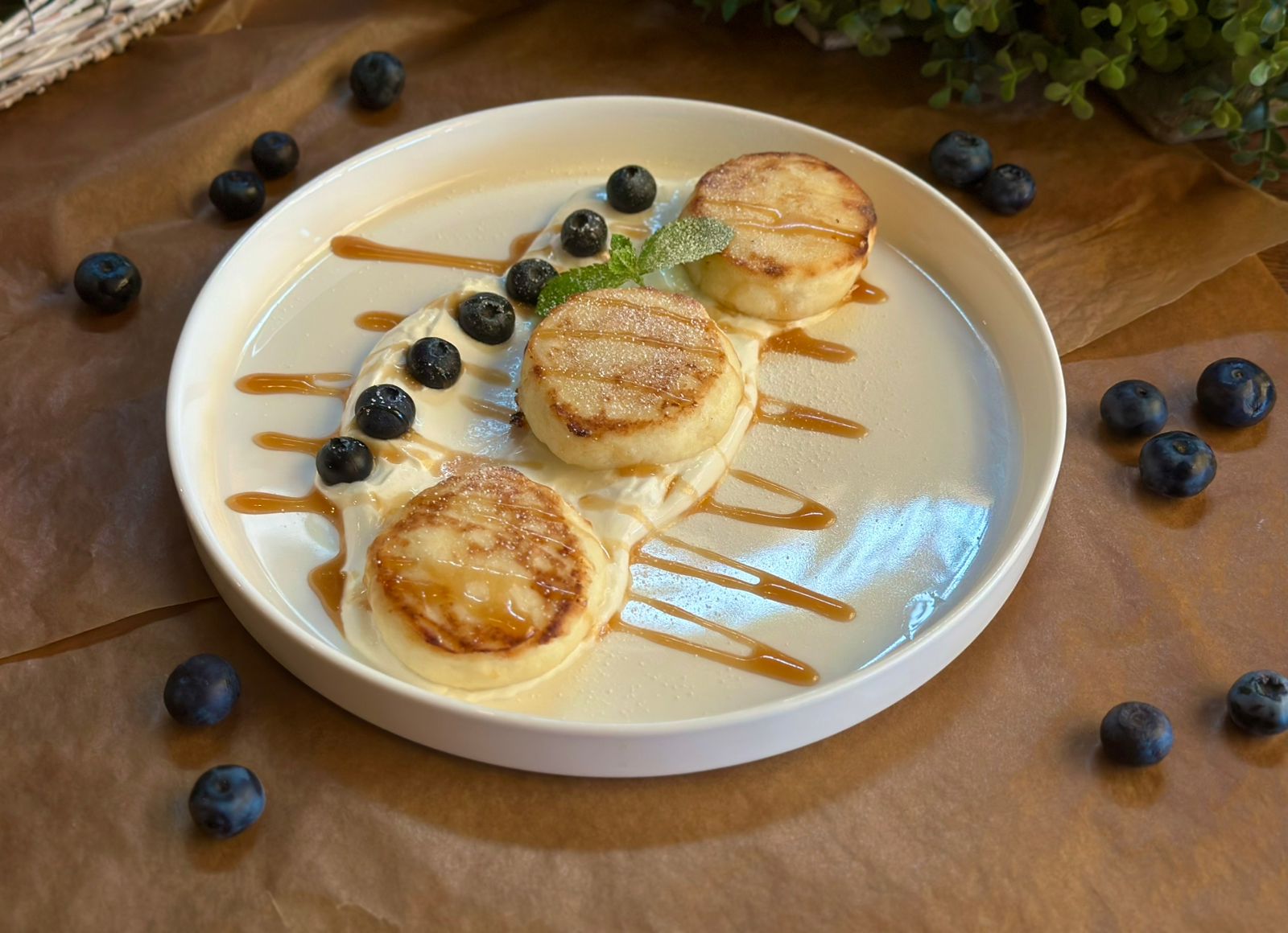 Сырники с голубикой