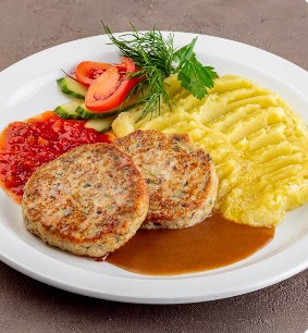 Котлетки из куриной грудки c карт.пюре