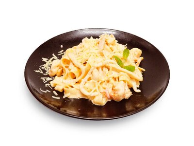 Паста Феттуччине с морепродуктами