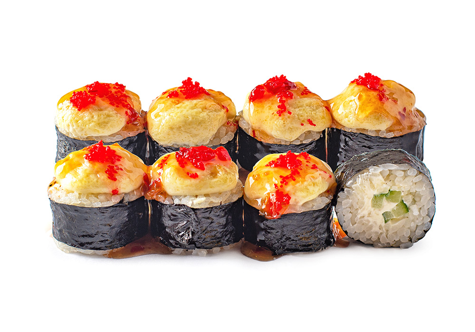 Запеченный ролл Эби чиз гриль