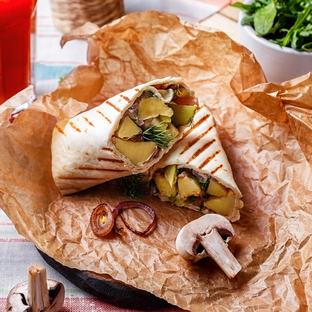 Врапс с курицей и картофелем