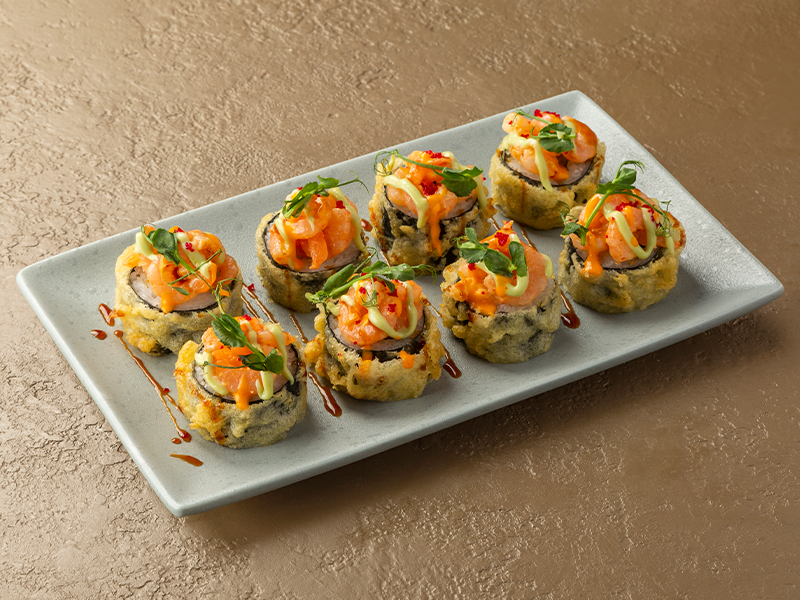 Ролл с креветками васаби