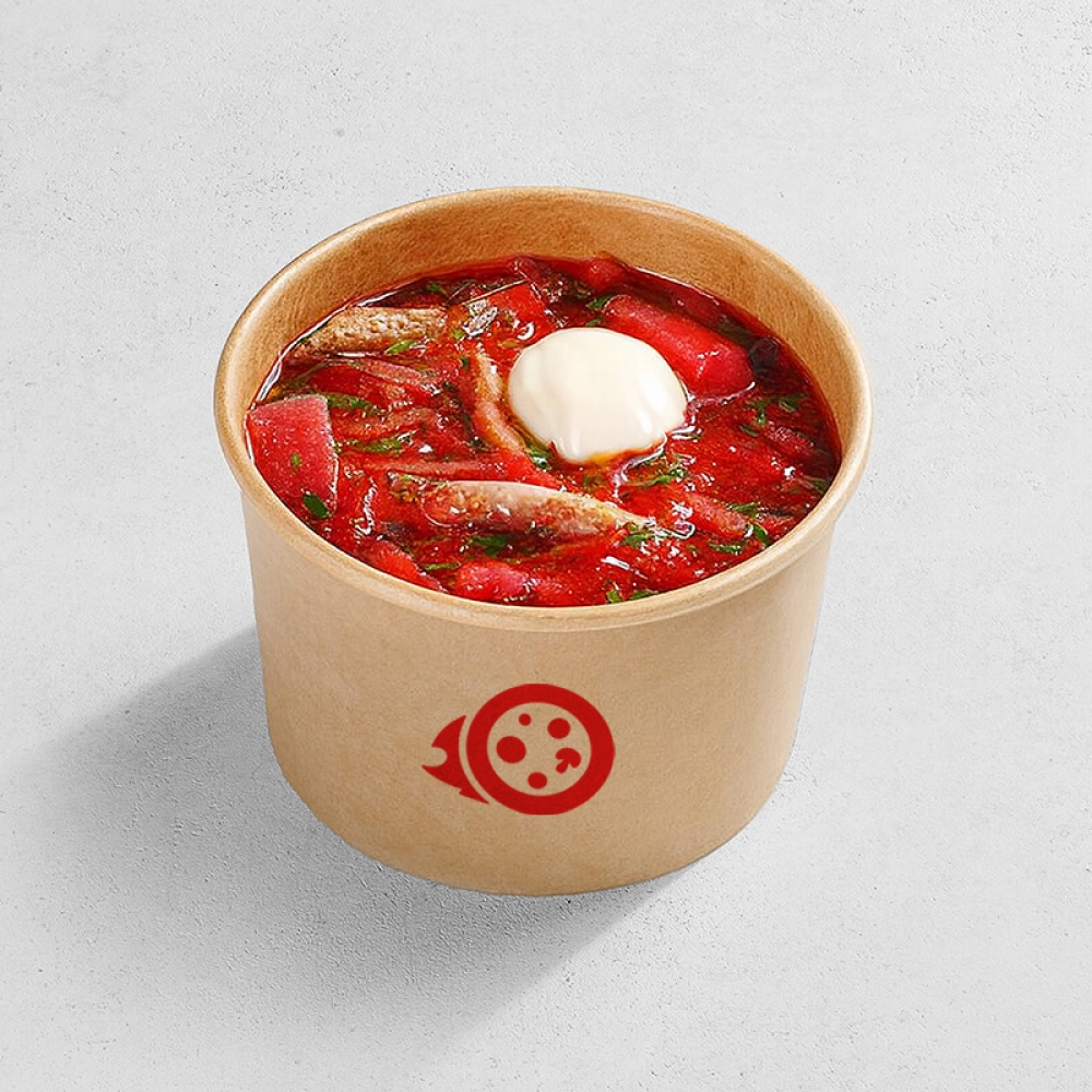 Борщ с говядиной и сметаной 430 гр