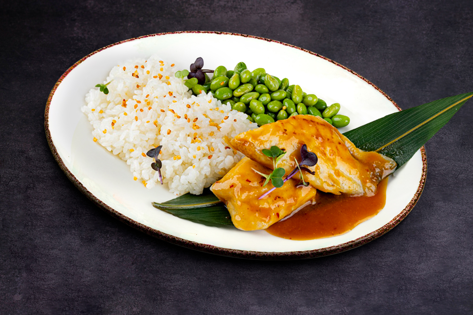 Спинка окуня в мисо глазури