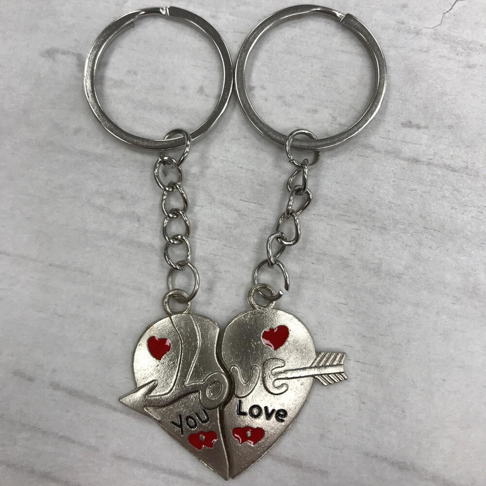 Сувенир Набор брелоков сердце you Love 2 половинки