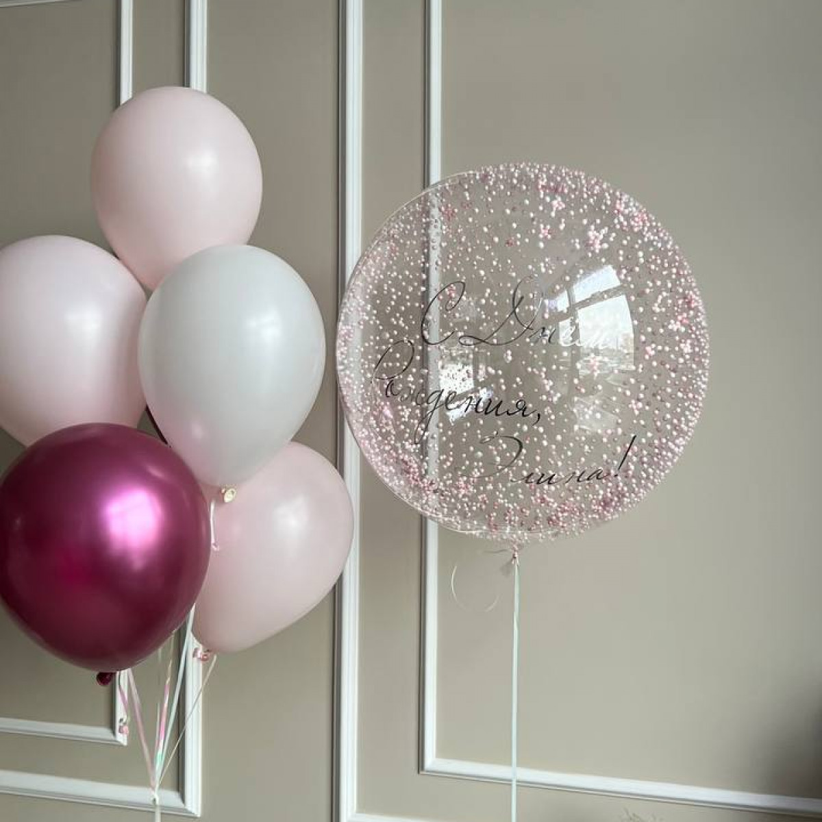 Сет баблс с индивидуальной надписью и фонтан