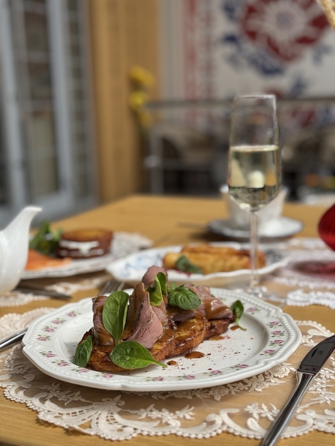 Драники с ростбифом