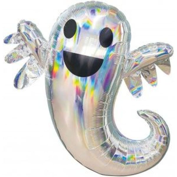 Шар Привидение, голография, серебро 94 см