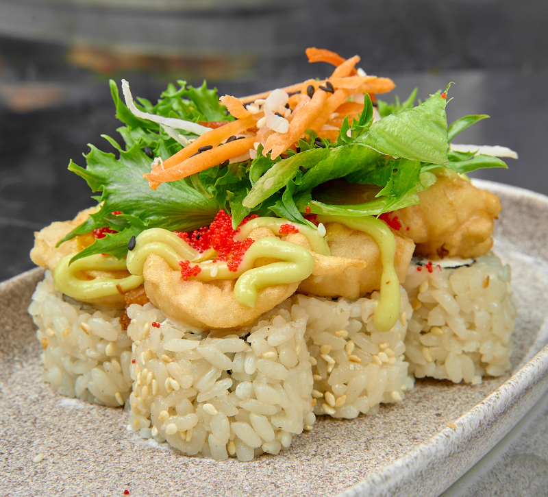 С хрустящей креветкой и сладким васаби Сыр творожный