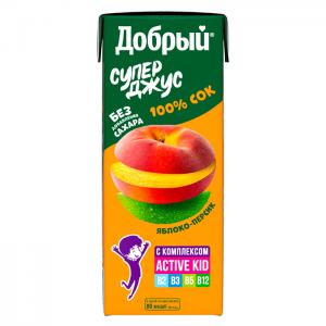 Сок Добрый Яблоко-персик 0,2л.