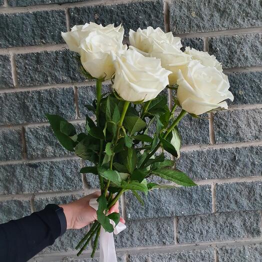 Розы белые под ленту